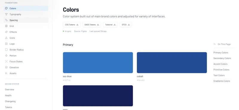 Showing color foundational data